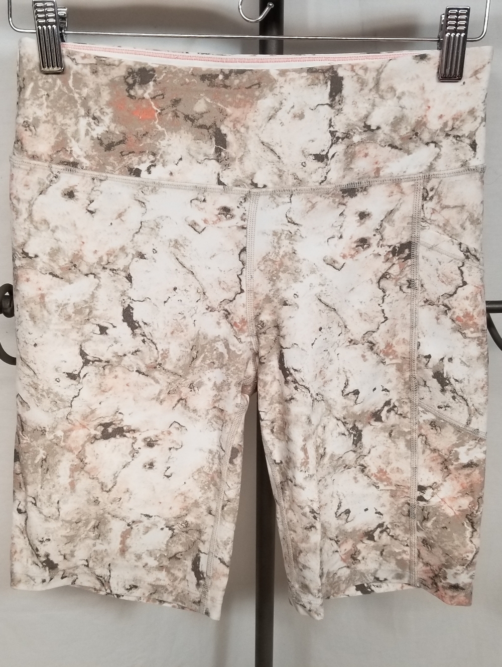 Calvin Klein Performance Marble Print Athletic Women's M Activewear Biker Shorts